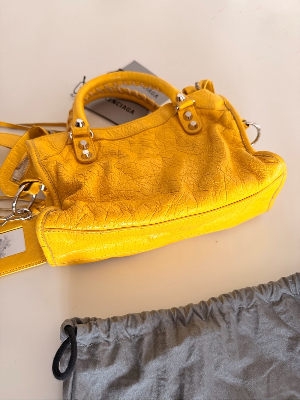 Balenciaga City Bag yellow mini Leather Crossbody - Picture 6 of 9